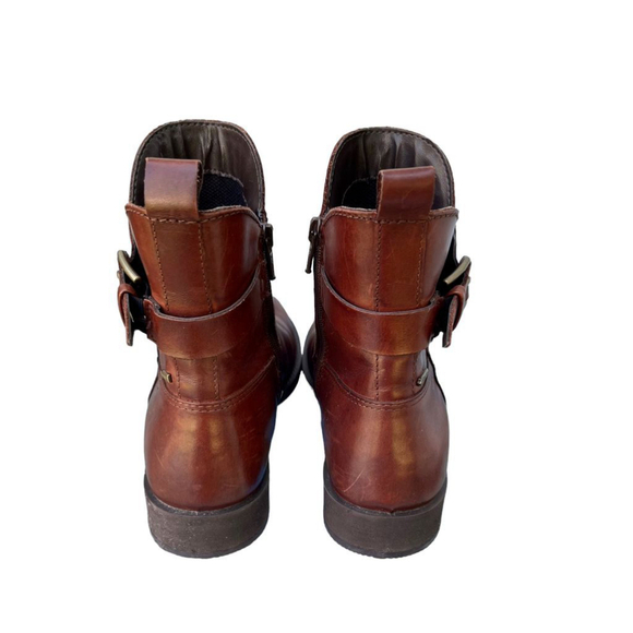 Ecco Brown Saunter Goretex Midcut Buckle Zip Boots Waterproof Size 6